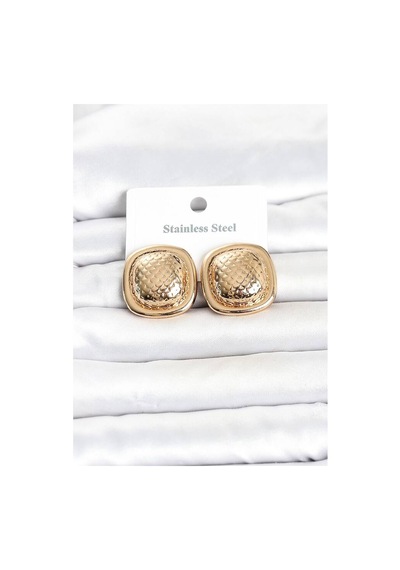 316l Çelik Gold Renk Düğme Model Kadın Küpe Tj-bkp11816 Evimdeyokyok