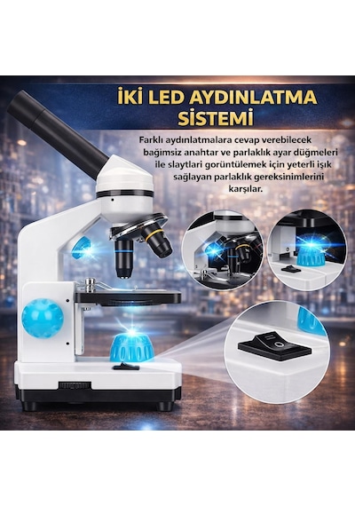 Artnest Profesyonel 2000x Zoom Dijital Biyolojik Mikroskop Hd Monoküler 2mp Elektronik Lens