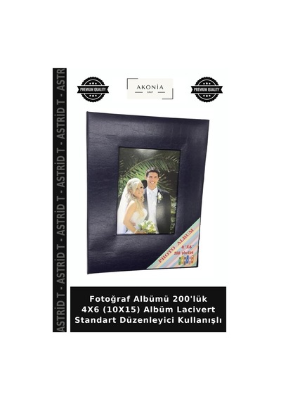 Fotoğraf Albümü 200'lük 4x6 10x15 Albüm Lacivert Standart Düzenleyici Kullanışlı