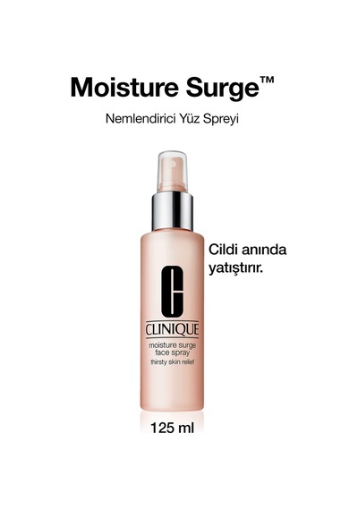 Cildi Anında Yatıştırıcı Moisture Surge Cildi Yağlandırmadan Nemlendiren Yüz Spreyi 125 Ml