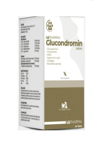Glucondromin Kedi & Köpek Eklem Vitamini 60 Tablet - Glukozamin, Kondroitin Ve Kolajen Takviyesi