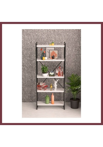 Storeşahin 5 Raflı Metal Kitaplık Beyaz 180 Cm Shn0720