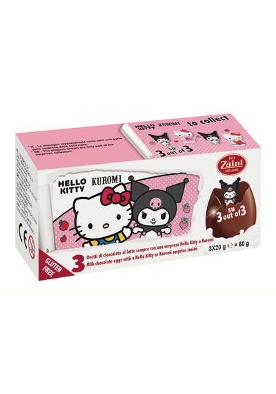 Zaini Hello Kitty Kuromi Sürpriz Çikolatalı Yumurta 3'lü 1 Paket