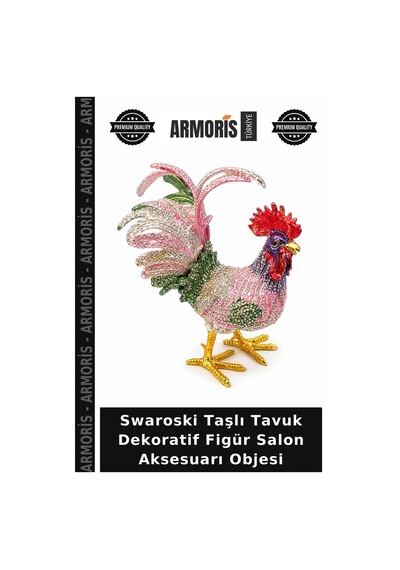 Swaroski Taşlı Tavuk Dekoratif Figür Salon Aksesuarı Objesi