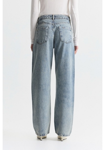 Antioch Yüksek Bel Straight Fit Jean Açık Mavi