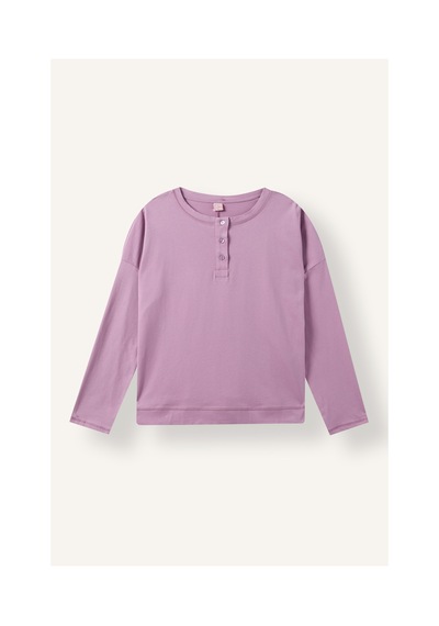 Defacto Relaxed Fit Uzun Kollu Düğmeli Desenli Pijama Takımı H9099ax26aupr461 Mor-pr461