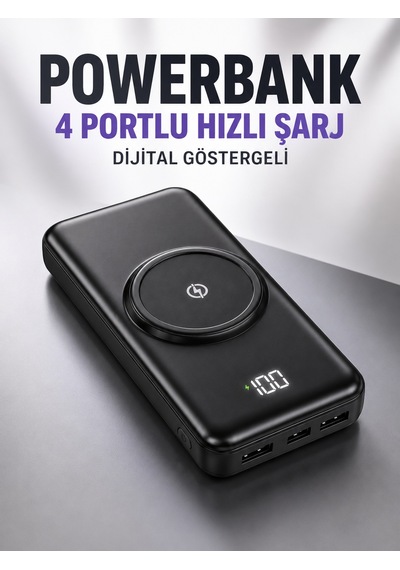10.000 Mah Powerbank 4 Portlu Hızlı Şarj Dijital Göstergeli Diğer 10900160