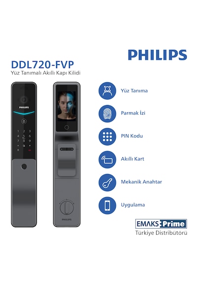 Philips Akıllı Kilit Ddl720-fvp-7hws ,yüz Tanımalı Gri
