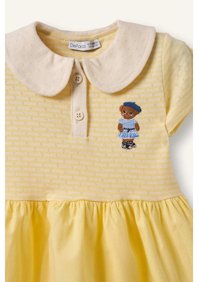 Defacto Ayıcılıklı Ayıcıklı Elbise Kız Bebek H3252A526SM Sarı