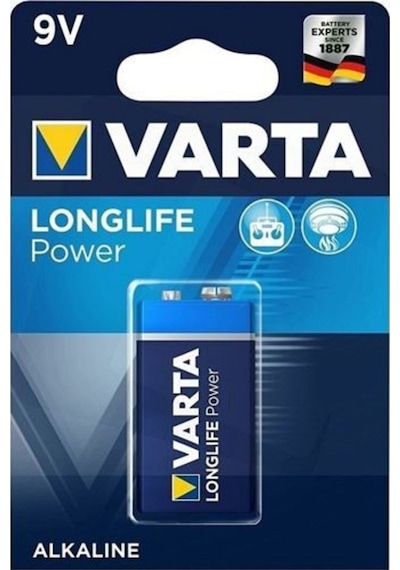 Varta 4922 Longlife Power Alkalin 9V Pil