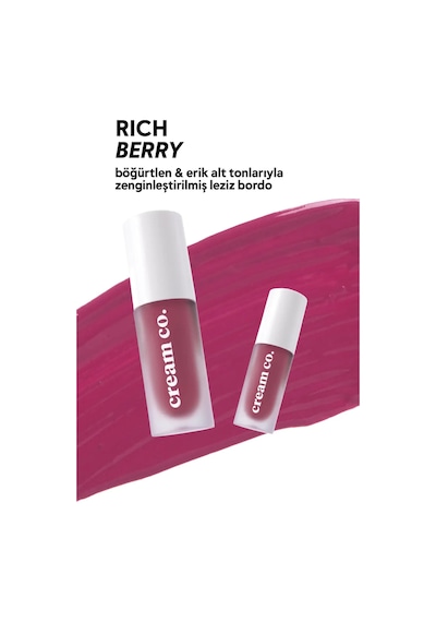 Cream Co. Nemlendirici Besleyici Işıltılı Dudak Yanak Göz Renklendirici Glow Tint Rich Berry