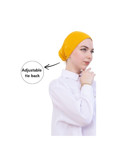 Modish Group Pratik Bone Pamuklu Tesettür İç Bone, Başörtüsü İçin Hazır Viskon Şapka, Namaz Günlük Kullanım İçin Sarı