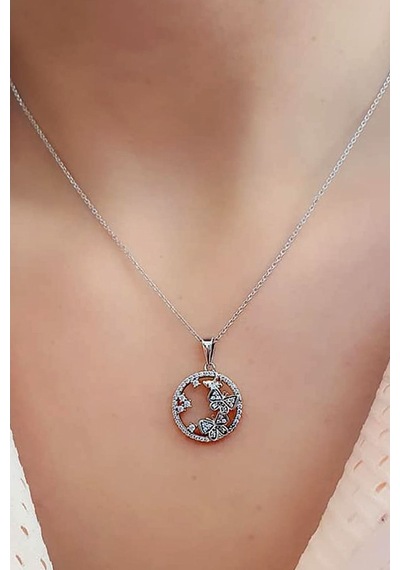 Sky Diamond Taşlı Gümüş Kelebek Kolye
