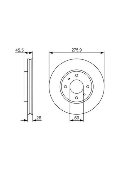 Mitsubishi Lancer 1.3 2003-2010 Bosch Ön Disk 276mm 2 Adet