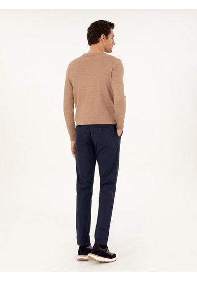 Cacharel Lacivert Slim Fit Pamuk Karışımlı Kanvas Pantolon