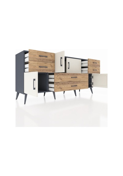 Hyperion Konsol 3 Raflı 6 Çekmeceli 4 Kapaklı 176x44x83 Antrasit-aytaşı/çam Aytaşı/çam Hyperion Konsol 3 Raflı 6 Çekmeceli 4 Kapaklı 176x44x83 Antrasit-aytaşı/çam Aytaşı/çam