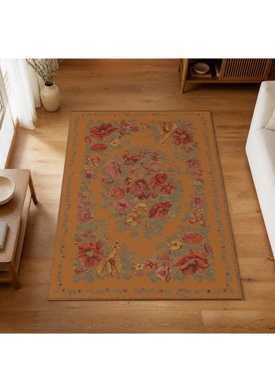 Kartela Halı Karabağ Halı Jüt Taban Dokuma Halı Bakır - 180 X 270 Cm