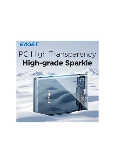 Eaget 6.35 Cm Harici Kasa, Usb 3.0 Sata Taşınabilir Şeffaf