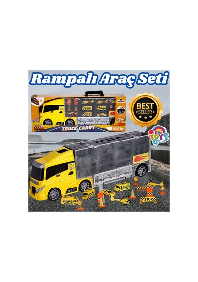 Rampalı İnşaat Tır Seti - İnşaat Taşıyıcı Tır - Kaydıraklı Kamyon - Araç Yol Seti - Tır Yol Seti - O
