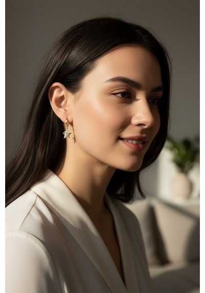 Altın Yıldız Model  Küpe Guler1001893