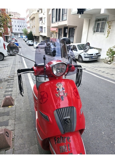 Motocam Arora Malibu 125 Ön Cam 2017-2026 Model 37cm Füme Renkli 4mm Aparatsız
