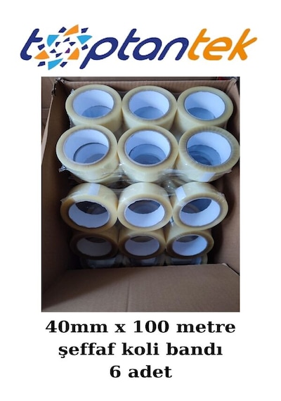 Koli Bandı 45x100 Metre Şeffaf Hotmelt Koli Bandı 6 Adet 6 Rulo