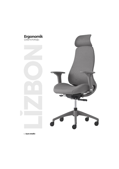 Lizbon Ergonomik Çalışma Koltuğu - Gri