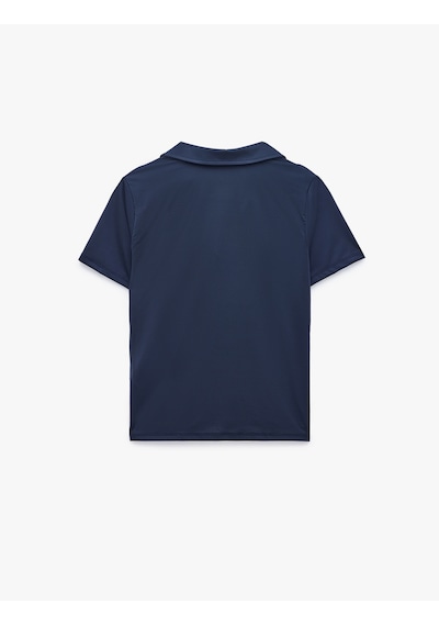 Koton Slim Fit Kısa Kollu Polo Yaka Spor Tişört Lacivert 6sak10373nk