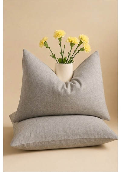 Antrasit Renkli Kapaklı Yastık Kılıfı 2 Adet 50x70 Cm
