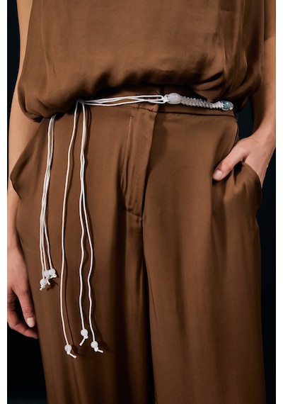 Sateen Colin Pantolon - Kahve-137340