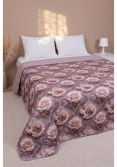 Bahar Renkleri 5d Çok Amaçlı Tek Kişilik Baskılı Pike & Yatak Örtüsü 160x220 Cm Çok Renkli