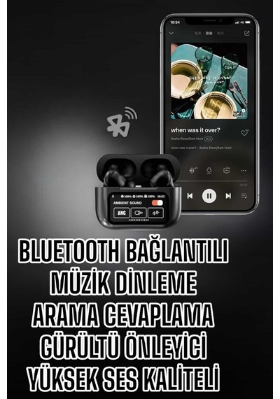 Yeni Nesil Bluetooth Kulaklık Ekranlı Yüksek Ses Kaliteli Uzun Şarj Süreli Mh-hs2824-0846