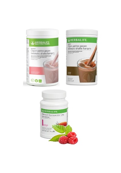 Herbalife 1 Ad. Çikolata Shake 1 Ad. Ahududu Beyaz Çikolatalı Shake Ve 1 Ad. Ahududu 50 Gr Çay
