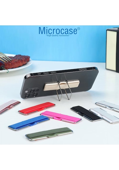 Microcase Üniversal Telefon Arkası El Parmak Tutucu Standlı Cep Telefonu Tutacağı - Al4937 Mavi