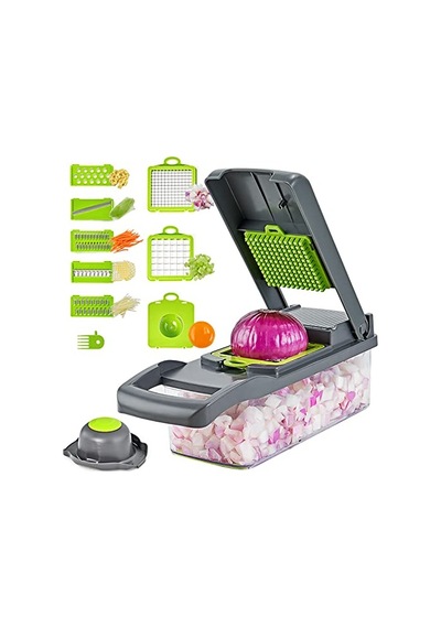 Sebze Kıyıcı, 11'i 1 Arada Mutfak Mandoline Dilimleyici, Salata Doğrayıcı, Meyve, Sebze, Havuç, Patates Ve Domate Diğer