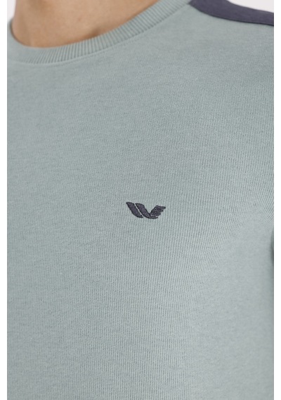 Rowinger Selanik Doku Yumuşak Tutuşlu Rahat Kalıp Yuvarlak Yaka Esnek Manşetli Sweatshirt Çağla