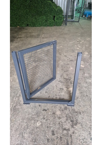 Tel Çit Kapı - Dar Delikli Tel Kapısı - 100 Cm Yükseklik X 100 Cm Eni - -antrastik - Gri