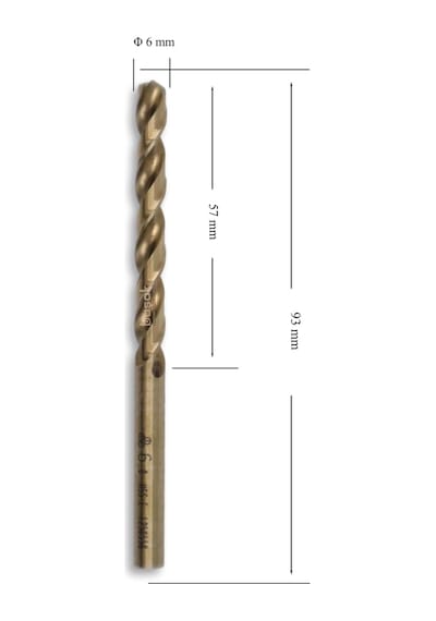 Mte 6 Mm Paslanmaz Matkap Ucu Altın Seri Hss-e Dın 338