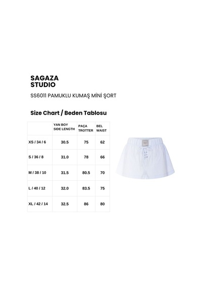 Sagaza Studio Ss6011 Kumaş Mini Şort Bebe Mavisi