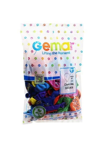10 İnç - 26cm Karışık Renkli Baskılı Balon Bx40 Diğer