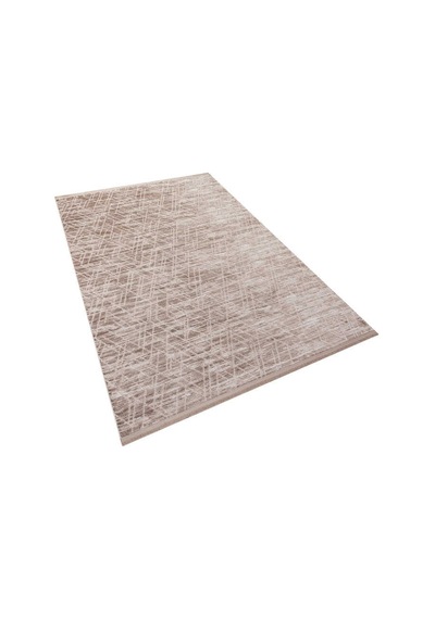 Geometrik Desenli Nar Yumuşak Dokulu Akrilik Halı Nr02 Bej