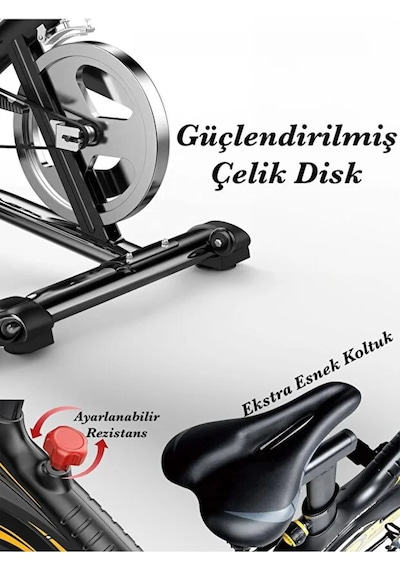 Premium Kondisyon Bisikleti Spinning Bike Egzersiz Aleti, Bluetooth + Uygulama