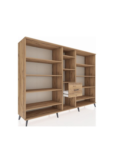Hyperion Dolap 11 Raflı 3 Çekmeceli 220x44x163 Çam-çam Çam-çam