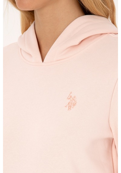 U.S. Polo Assn. Kadın Açık Pembe Kapüşonlu Sweatshirt 50320557-VR078