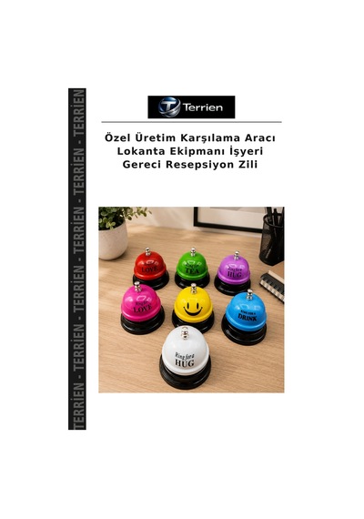 Özel Üretim Karşılama Aracı Lokanta Ekipmanı İşyeri Gereci Resepsiyon Zili Çok Renkli