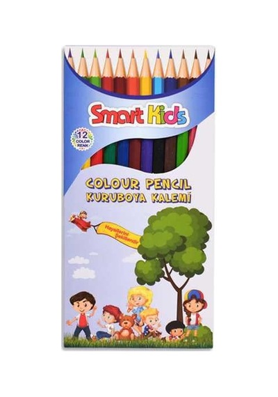 Kids/ 12 Li Uzun Kuru Boya Çok Renkli