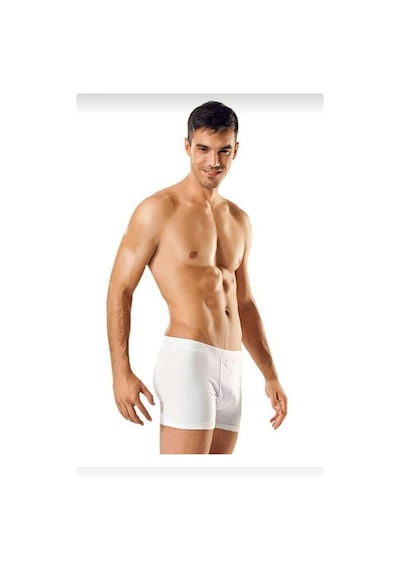Tutku 0114 Erkek Likralı Boxer Şort 6 Adet Beyaz