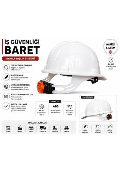 Baret Ayarlı Vidalı Koruyuculu