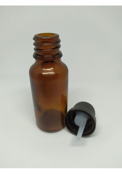 20Ml Cam Amber Şişe İçten Damlatmalı Kapak (10 Adet)