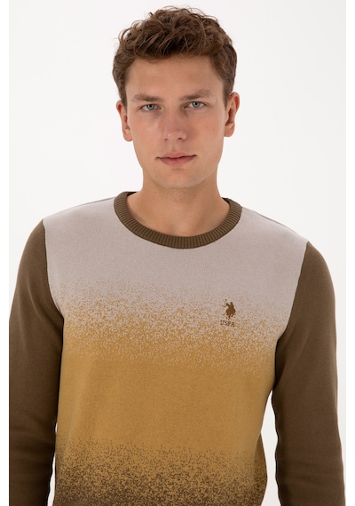 U.S. Polo Assn. Erkek Regular Fit Bisiklet Yaka Haki Kazak 50314985-VR027